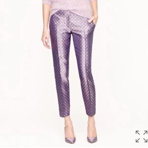 J.Crew Collection Silk Jacquard Cafe Capri pants trousers